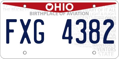 OH license plate FXG4382