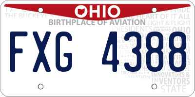OH license plate FXG4388