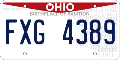 OH license plate FXG4389
