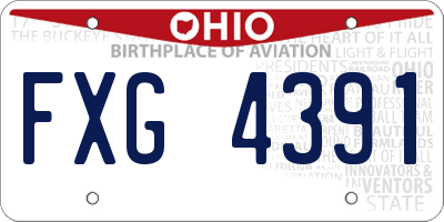 OH license plate FXG4391
