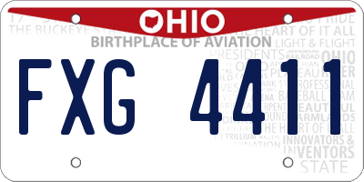 OH license plate FXG4411