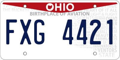 OH license plate FXG4421