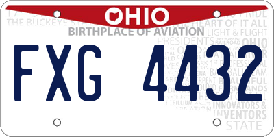 OH license plate FXG4432