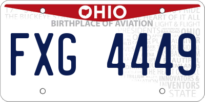 OH license plate FXG4449