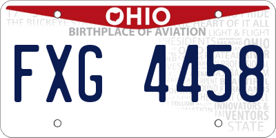 OH license plate FXG4458