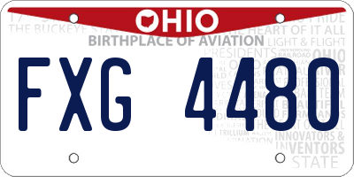 OH license plate FXG4480