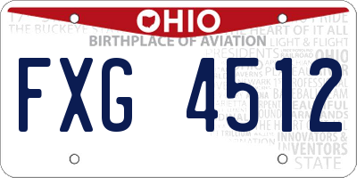 OH license plate FXG4512