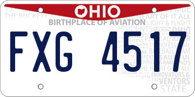 OH license plate FXG4517
