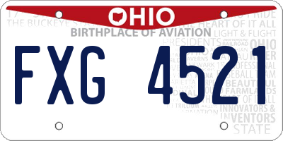 OH license plate FXG4521