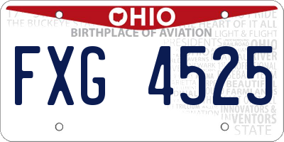 OH license plate FXG4525