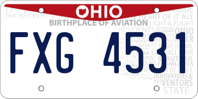 OH license plate FXG4531