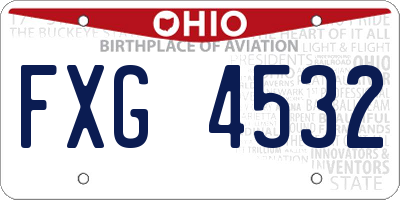 OH license plate FXG4532