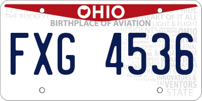 OH license plate FXG4536