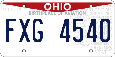 OH license plate FXG4540