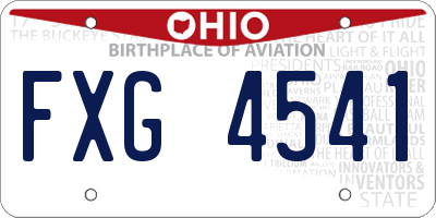 OH license plate FXG4541
