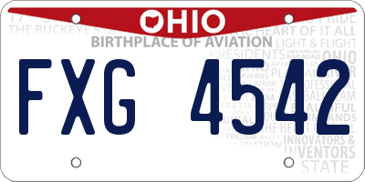 OH license plate FXG4542