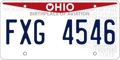 OH license plate FXG4546