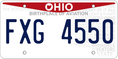 OH license plate FXG4550
