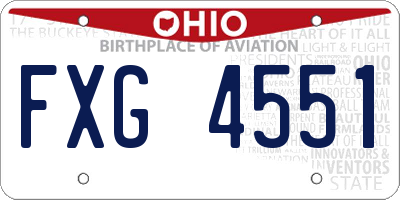OH license plate FXG4551