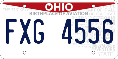 OH license plate FXG4556
