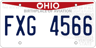 OH license plate FXG4566