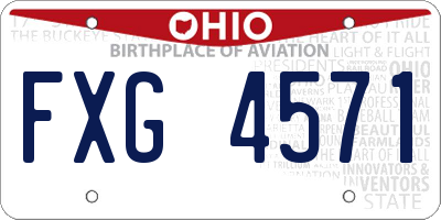 OH license plate FXG4571