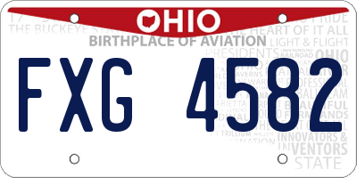 OH license plate FXG4582
