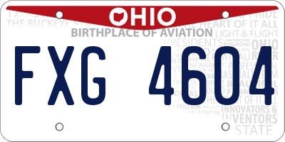 OH license plate FXG4604