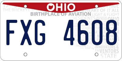 OH license plate FXG4608