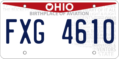 OH license plate FXG4610