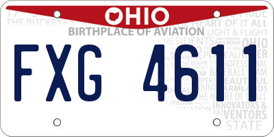 OH license plate FXG4611
