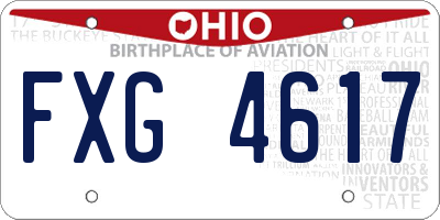 OH license plate FXG4617