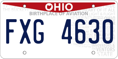 OH license plate FXG4630
