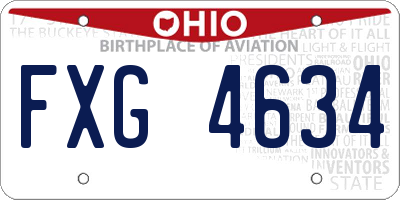 OH license plate FXG4634
