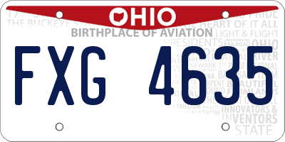 OH license plate FXG4635