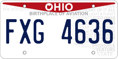 OH license plate FXG4636