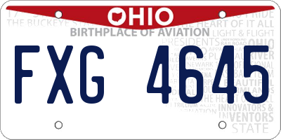OH license plate FXG4645