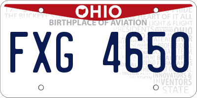 OH license plate FXG4650