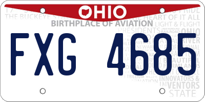 OH license plate FXG4685