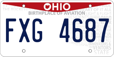 OH license plate FXG4687