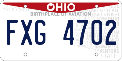 OH license plate FXG4702