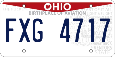 OH license plate FXG4717