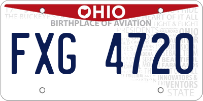 OH license plate FXG4720