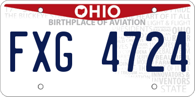 OH license plate FXG4724