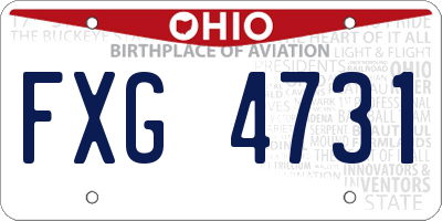 OH license plate FXG4731