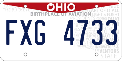 OH license plate FXG4733