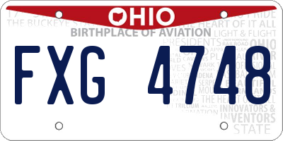 OH license plate FXG4748