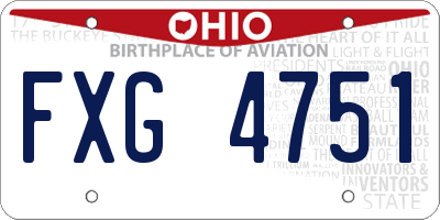 OH license plate FXG4751