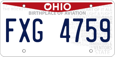 OH license plate FXG4759
