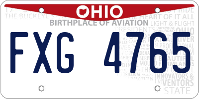 OH license plate FXG4765